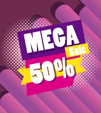 Mega satış indirimler promosyon şablonu