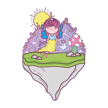 Unicorn boynuzları karakteri ile sevimli küçük peri