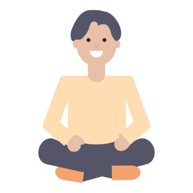 Lotus pozisyonu ile mutlu genç adam