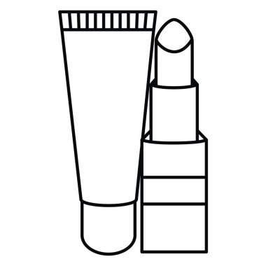 ruj ve parlak makyaj çizim simgesi