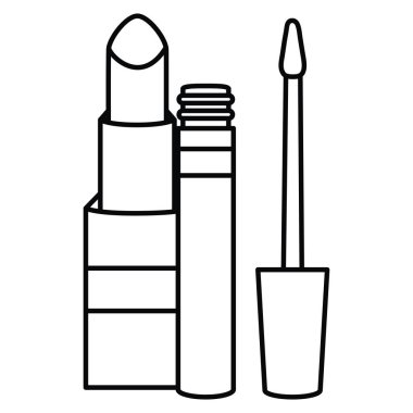 ruj ve kirpik çizim simgesi makyaj