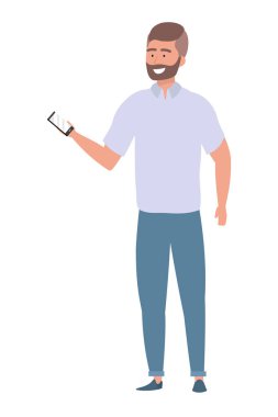 Akıllı telefon tasarımı ile avatar adam