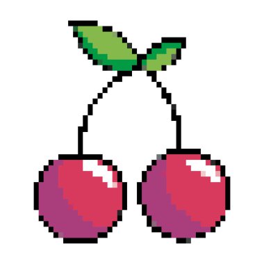 İzole kiraz meyve vektör yapraklar tasarım