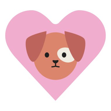 kalp küçük köpek güzel maskot kafası