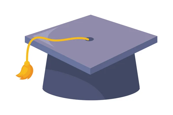 Geïsoleerde Graduation Cap ontwerp vector illustratie — Stockvector