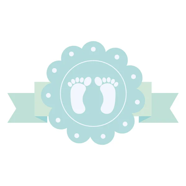 Baby-Fußabdrücke mit Spitze — Stockvektor