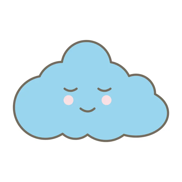 Personnage de bande dessinée kawaii nuage mignon — Image vectorielle
