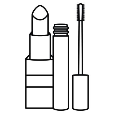 ruj ve kirpik çizim simgesi makyaj