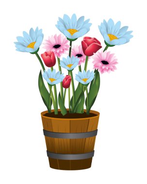 çiçek tropikal karikatür