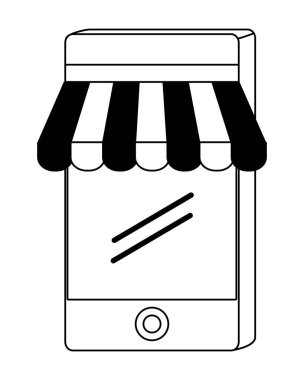 Akıllı telefon ve mağaza simge tasarım vektör illüstrasyon