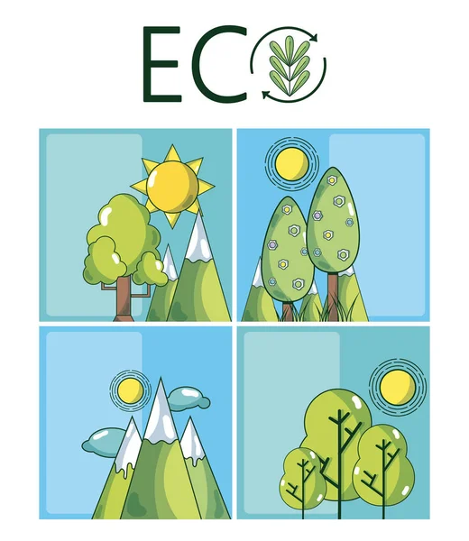 Set eco pictogrammen en symbolen — Stockvector