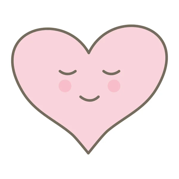 Cuore amore kawaii personaggio comico — Vettoriale Stock