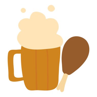 Tavuk uyluk ile bira kavanozu içmek