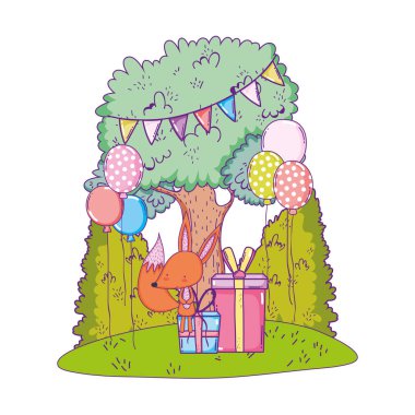 manzara giftbox ile sevimli ve küçük tilki