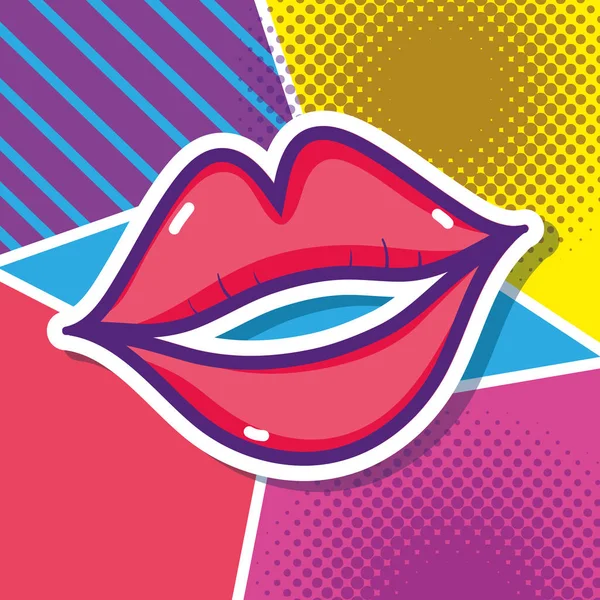 Kiss popkonst tecknad — Stock vektor