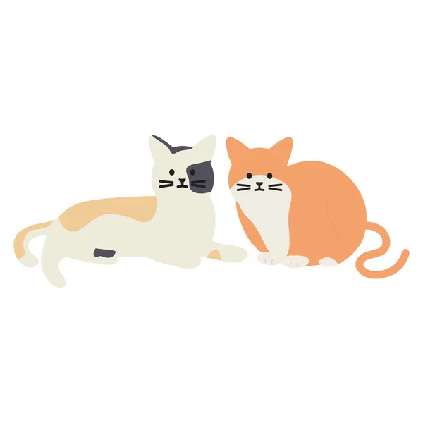 Mascottes mignons chats adorables personnages — Image vectorielle