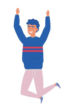 İzole adam atlama tasarım vektör Illustrator