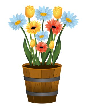 çiçek tropikal karikatür