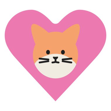 kalp karakter sevimli kedi maskot çok güzel baş