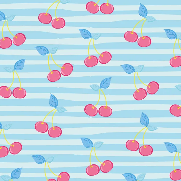 Cherries punchy pastel background — Stock Vector