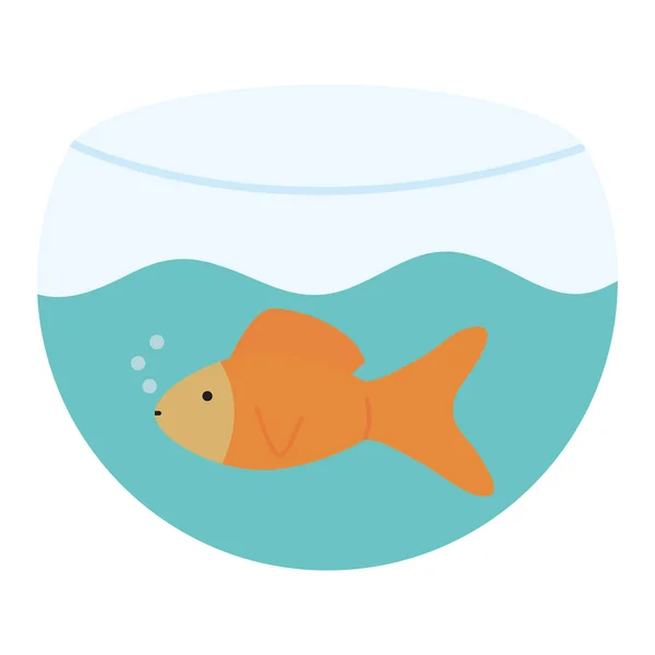 可爱的观赏鱼在水族馆吉祥物字符 — 图库矢量图片