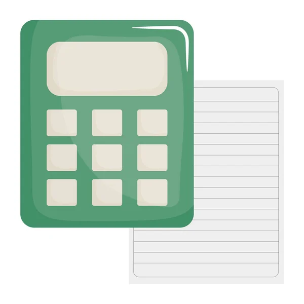 Vel Notebook papier met Calculator — Stockvector