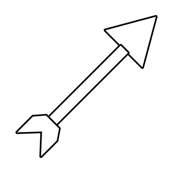 Flecha isolada com ilustração vetorial de design de penas —  Vetores de Stock