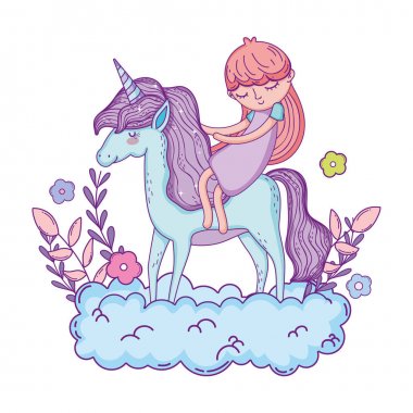 bulutlarküçük tek boynuzlu at ve prenses