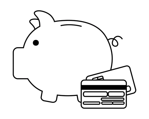 Geïsoleerde Piggy design vector illustratie — Stockvector