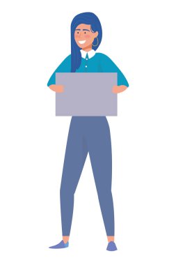 Tahta tasarımı ile izole kadın