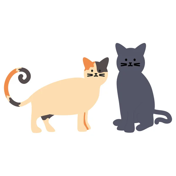 Cute cats mascots adorables characters — Stock Vector