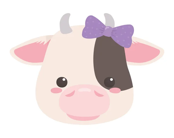 Cow cartoon with bowtie design — Stock Vector