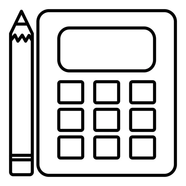 Calculatrice mathématique avec crayon — Image vectorielle