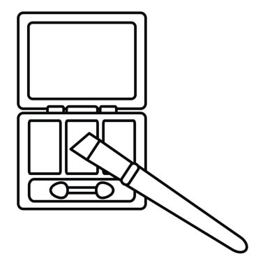 fırça ve ayna ile göz gölgeler çizim makyaj