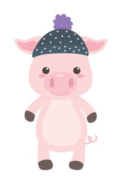 domuz karikatür tasarım vektör