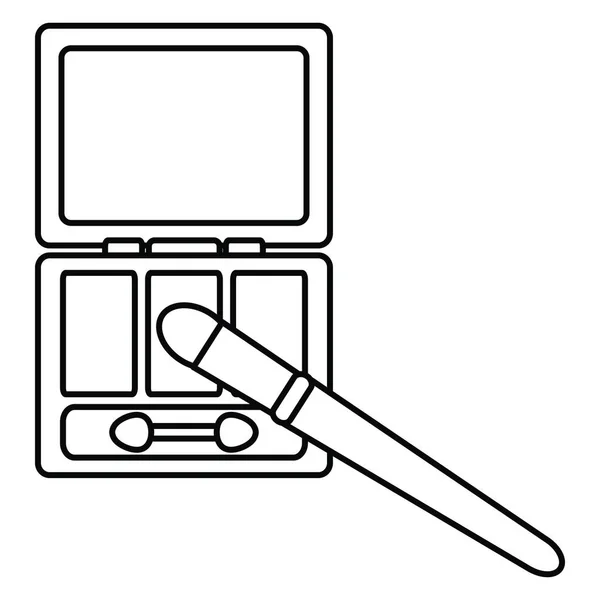Sombras de ojos con pincel y espejo componen el dibujo — Archivo Imágenes Vectoriales