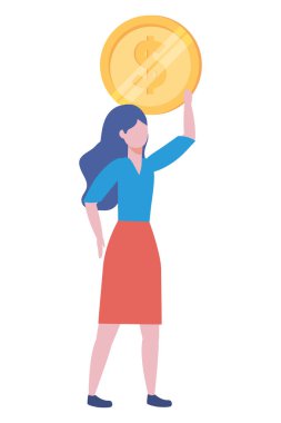 Businesswoman avatar karikatür tasarım vektör illüstrasyon