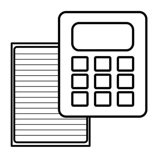 Folha de papel notebook com calculadora — Vetor de Stock