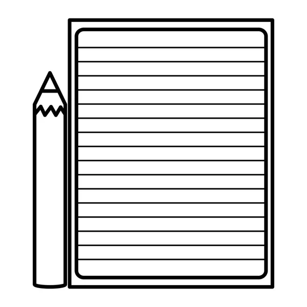 Ark anteckningsbok papper med blyerts — Stock vektor