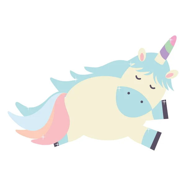 Cute adorable unicorn fairy character — Stock Vector