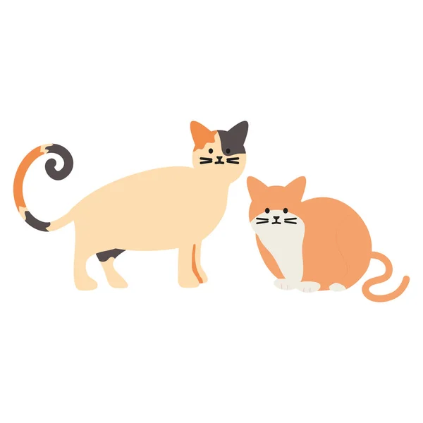 Cute cats mascots adorables characters — Stock Vector