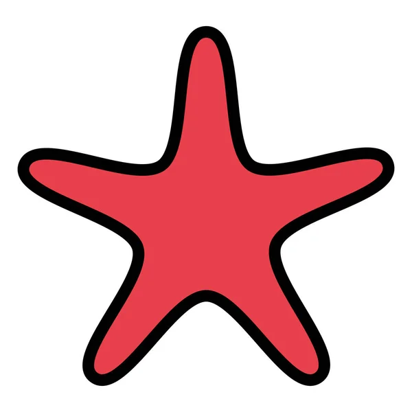Estrella de mar concha animal icono aislado — Vector de stock