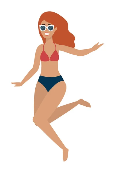 Flicka med simma slitage design — Stock vektor
