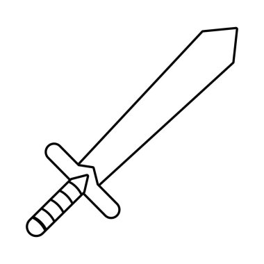 İzole ortaçağ kılıç tasarım vektör illüstrasyon