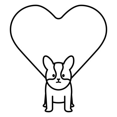 kalp ile küçük köpek güzel maskot