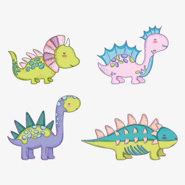 sevimli styracosaurus corythosaurus ile ve stegosaurus ankylosaurus ile ayarla