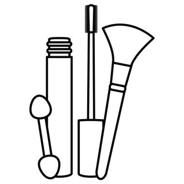 kirpik ve fırça çizim simgesi makyaj