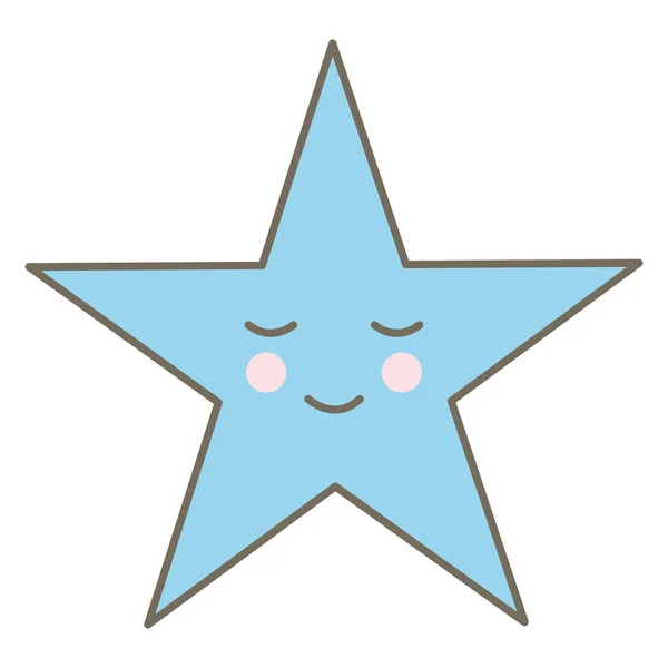 Söt stjärna kawaii komisk karaktär — Stock vektor