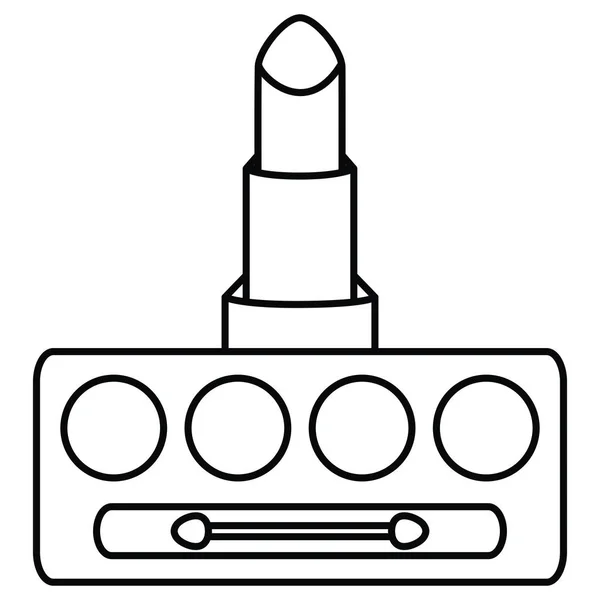 Läppstift och ögonskuggor utgör rit ikonen — Stock vektor