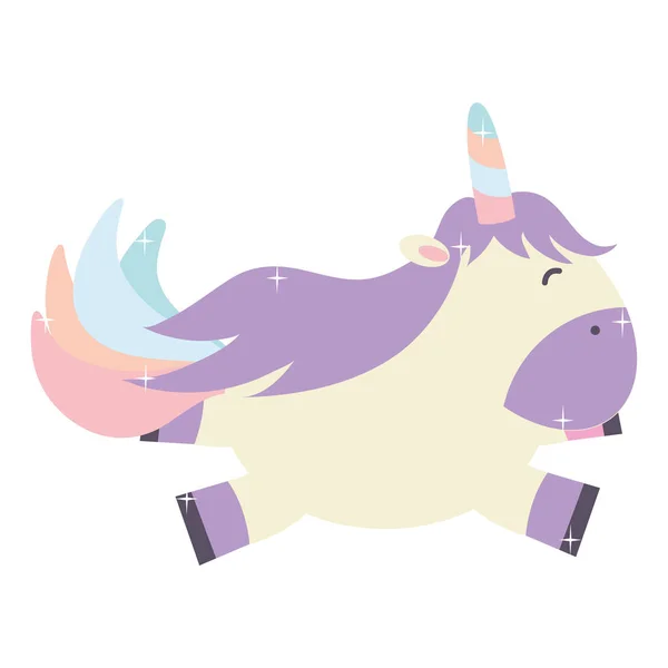 Cute adorable unicorn fairy character — Stock Vector